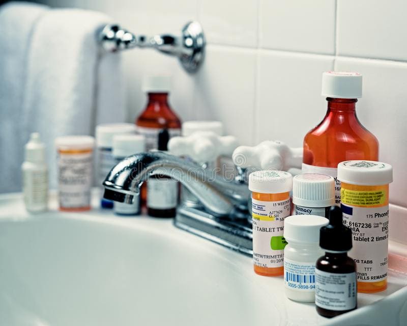 Лекарство можно хранить в шкафчике в ванной