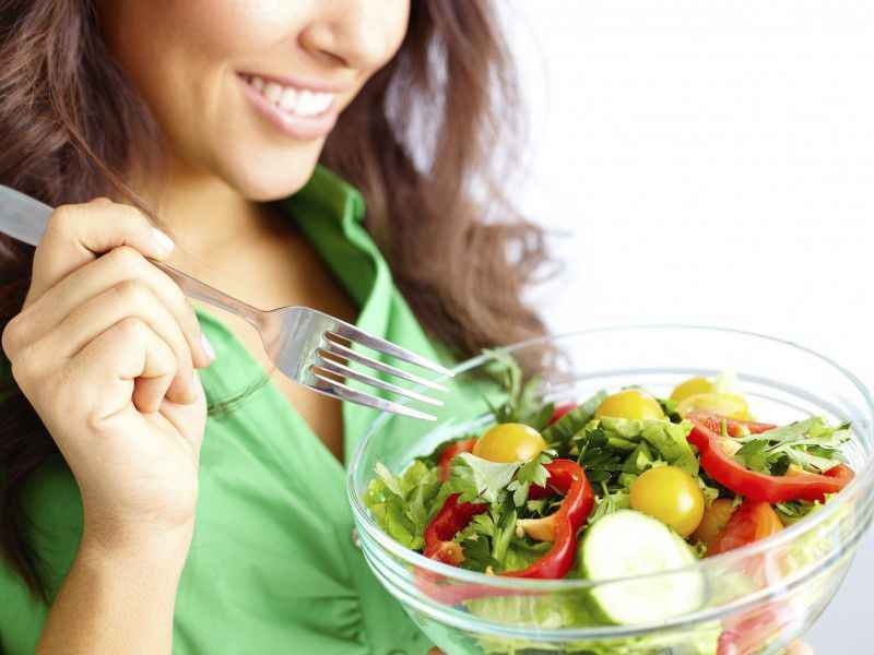 Употребляйте больше овощей при диете.