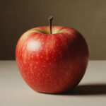 Свежее сочное яблоко среднего размера