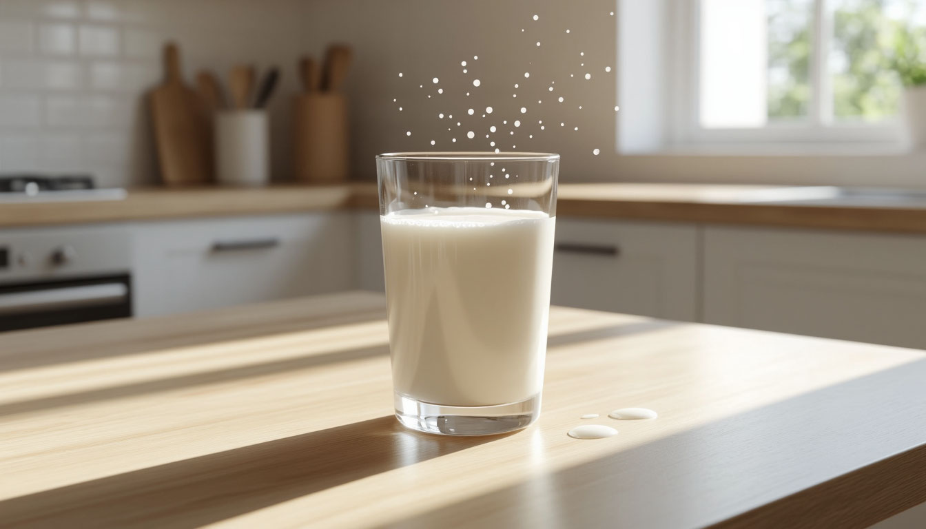 Стакан свежего молока 2,5% жирности объемом 200 мл