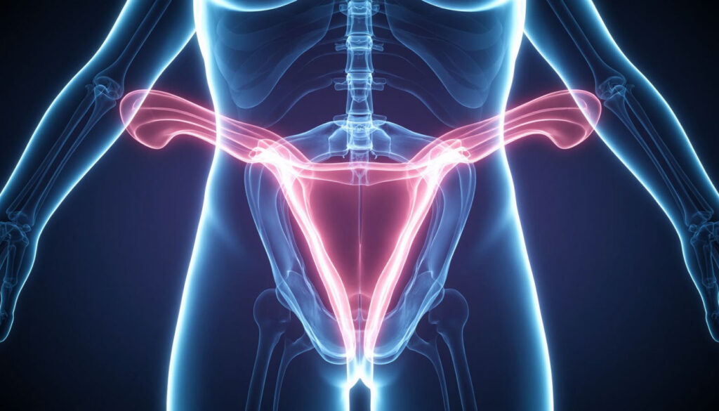 Т-образная полость матки на медицинской схеме