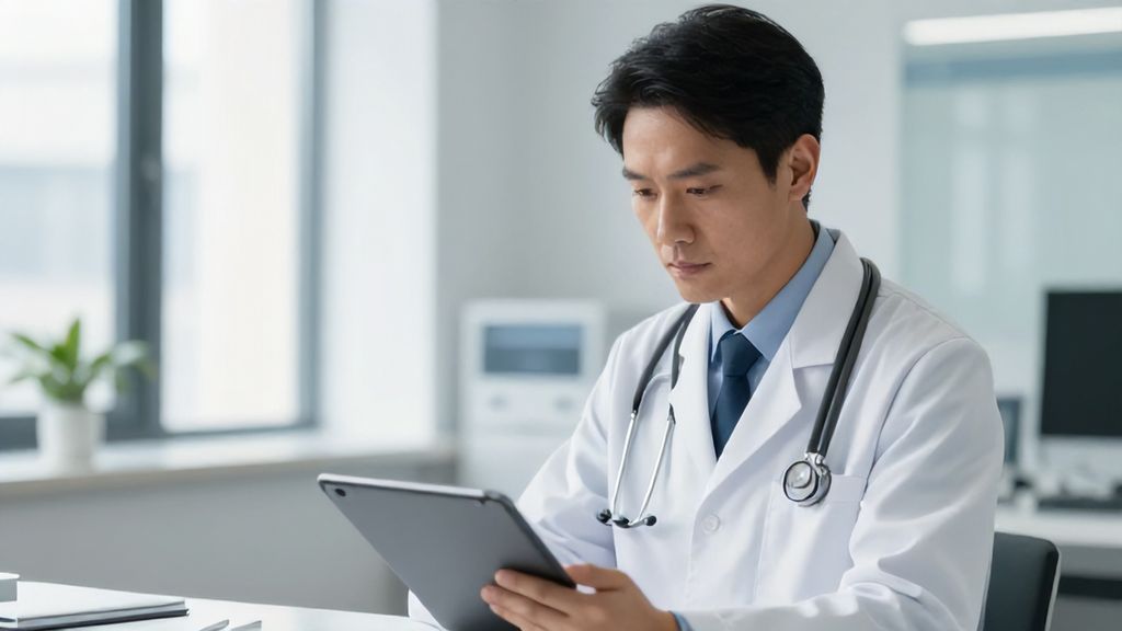 Врач анализирует результаты микробиологического исследования